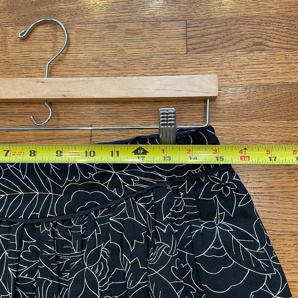 ANTHROPOLOGIE Women's 52 Conversations Colloquial Skirt Sz 6 Black Floral Linen - Picture 5 of 11